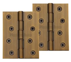 Heritage Brass 4 Inch Double Phosphor Washered Butt Hinges, Antique Brass  (sold in pairs)