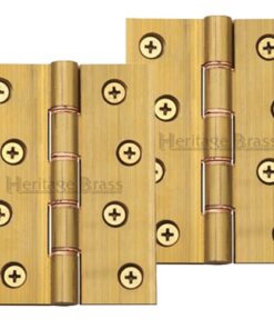 Heritage Brass 4 Inch Double Phosphor Washered Butt Hinges, Natural Brass  (sold in pairs)