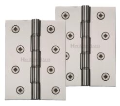 Heritage Brass 4 Inch Double Phosphor Washered Butt Hinges, Polished Nickel  (sold in pairs)