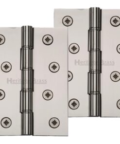Heritage Brass 4 Inch Double Phosphor Washered Butt Hinges, Polished Nickel  (sold in pairs)