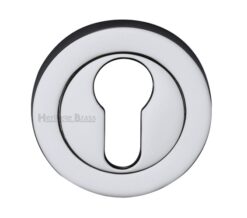 Heritage Brass Euro Profile Key Escutcheon, Polished Chrome