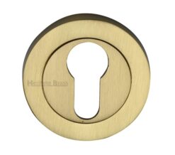 Heritage Brass Euro Profile Key Escutcheon, Satin Brass