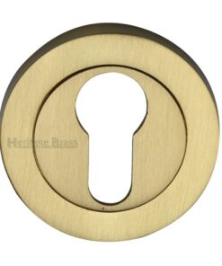Heritage Brass Euro Profile Key Escutcheon, Satin Brass