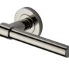 Heritage Brass Phoenix Door Handles On Round Rose, Polished Nickel  (sold in pairs)