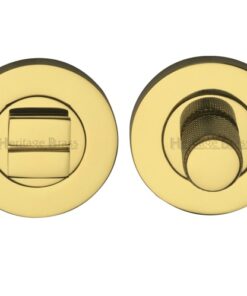 Heritage Brass Round Knurled Turn & Release (53mm Diameter), Polished Brass