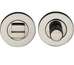 Heritage Brass Round Knurled Turn & Release (53mm Diameter), Polished Nickel