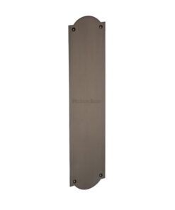 Heritage Brass Shaped Fingerplate (305mm x 77mm), Matt Bronze Finish