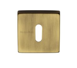 Heritage Brass Standard Square Key Escutcheon, Antique Brass