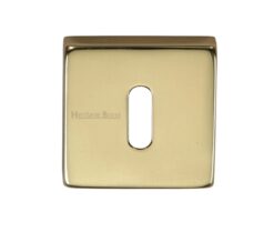 Heritage Brass Standard Square Key Escutcheon, Polished Brass