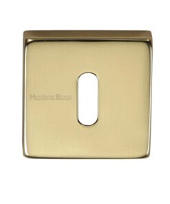 Heritage Brass Standard Square Key Escutcheon, Polished Brass