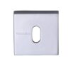 Heritage Brass Standard Square Key Escutcheon, Polished Chrome