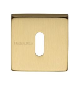 Heritage Brass Standard Square Key Escutcheon, Satin Brass