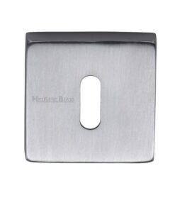 Heritage Brass Standard Square Key Escutcheon, Satin Chrome