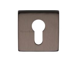 Heritage Brass Euro Profile Square Key Escutcheon, Matt Bronze