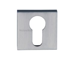 Heritage Brass Euro Profile Square Key Escutcheon, Satin Chrome