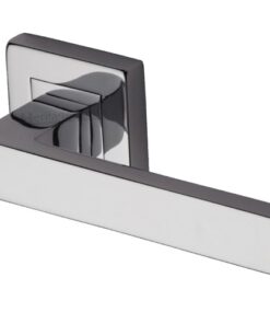 Heritage Brass Delta SQ Polished Chrome Door Handles On Square Rose  (sold in pairs)