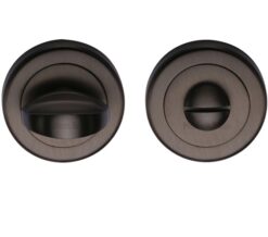 Heritage Brass Round 53mm Diameter Turn & Release, Matt Bronze Finish