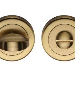 Heritage Brass Round 53mm Diameter Turn & Release, Satin Brass Finish