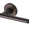 Heritage Brass Challenger Matt Bronze Door Handles On Round Rose