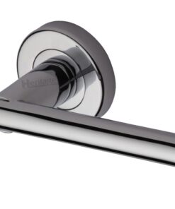 Heritage Brass Challenger Polished Chrome Door Handles On Round Rose  (sold in pairs)