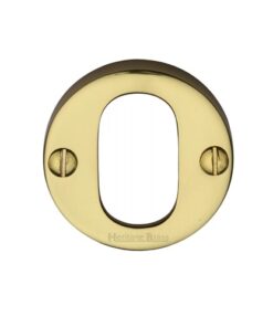 Heritage Brass Oval Profile Key Escutcheon, Polished Brass