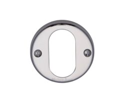 Heritage Brass Oval Profile Key Escutcheon, Polished Chrome
