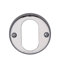 Heritage Brass Oval Profile Key Escutcheon, Polished Chrome