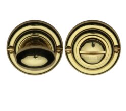Heritage Brass Round 45mm Diameter Turn & Release, Polished Brass