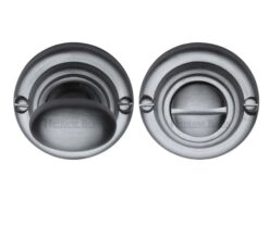 Heritage Brass Round 45mm Diameter Turn & Release, Satin Chrome