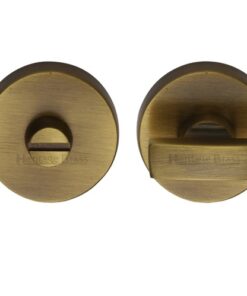 Heritage Brass Round 35mm Diameter Turn & Release, Antique Brass