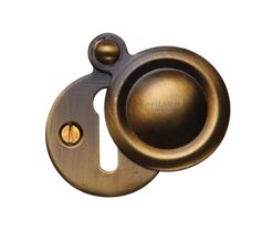 Heritage Brass Standard Round Covered Key Escutcheon, Antique Brass