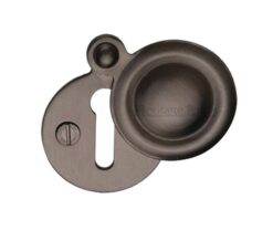 Heritage Brass Standard Round Covered Key Escutcheon, Matt Bronze