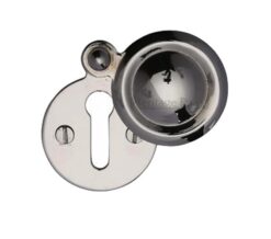 Heritage Brass Standard Round Covered Key Escutcheon, Polished Nickel