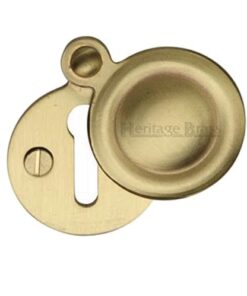 Heritage Brass Standard Round Covered Key Escutcheon, Satin Brass