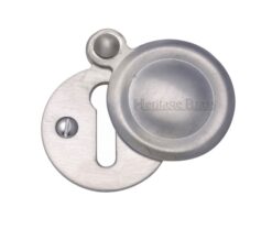 Heritage Brass Standard Round Covered Key Escutcheon, Satin Chrome