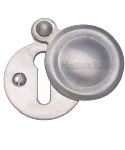 Heritage Brass Standard Round Covered Key Escutcheon, Satin Chrome