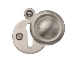 Heritage Brass Standard Round Covered Key Escutcheon, Satin Nickel