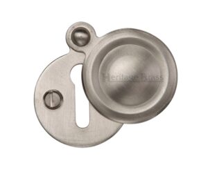 Heritage Brass Standard Round Covered Key Escutcheon, Satin Nickel