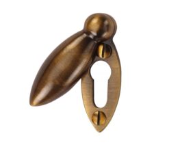 Heritage Brass Covered Oval Standard Key Escutcheon, Antique Brass