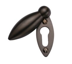 Heritage Brass Covered Oval Standard Key Escutcheon, Matt Bronze