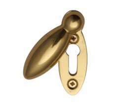 Heritage Brass Covered Oval Standard Key Escutcheon, Polished Brass