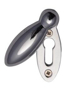 Heritage Brass Covered Oval Standard Key Escutcheon, Polished Chrome