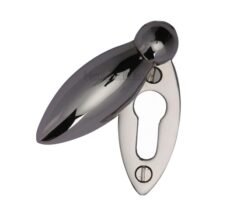 Heritage Brass Covered Oval Standard Key Escutcheon, Polished Nickel