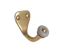 Heritage Brass Single Robe Hook (45mm Height), Polished Brass