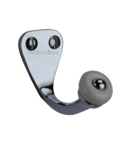 Heritage Brass Single Robe Hook (45mm Height), Polished Chrome