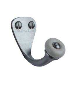 Heritage Brass Single Robe Hook (45mm Height), Satin Chrome
