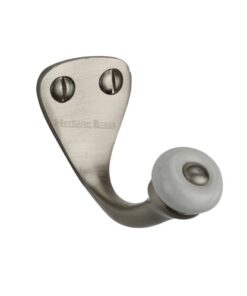 Heritage Brass Single Robe Hook (45mm Height), Satin Nickel