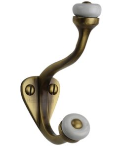 Heritage Brass Large Hat & Coat Hook (93mm Height), Antique Brass