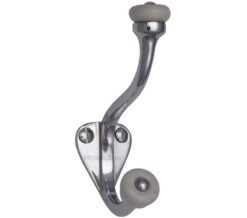 Heritage Brass Large Hat & Coat Hook (93mm Height), Polished Chrome