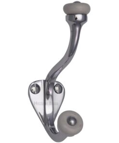 Heritage Brass Large Hat & Coat Hook (93mm Height), Polished Chrome
